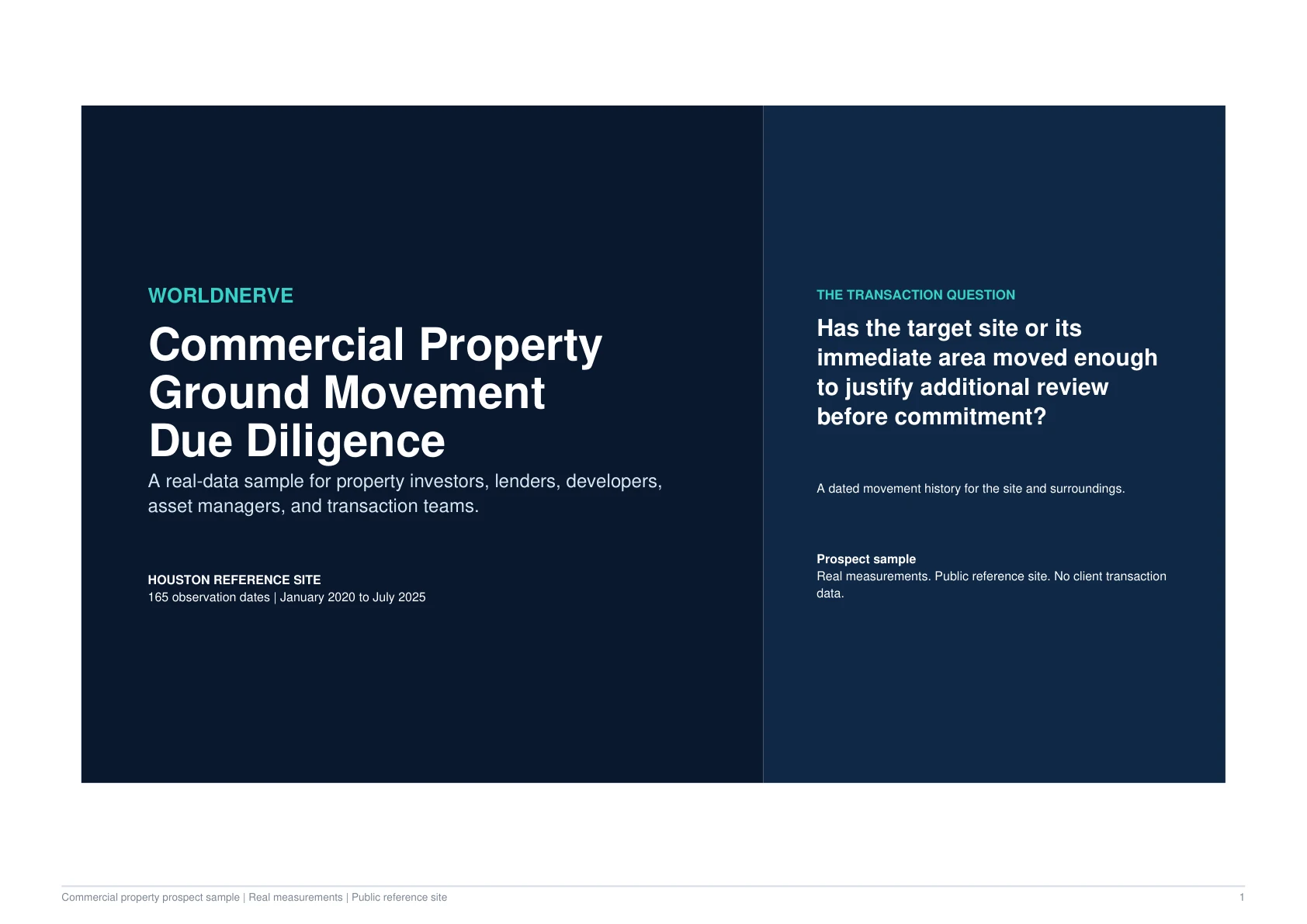 Cover of the WorldNerve Commercial Property Ground Movement Due Diligence sample