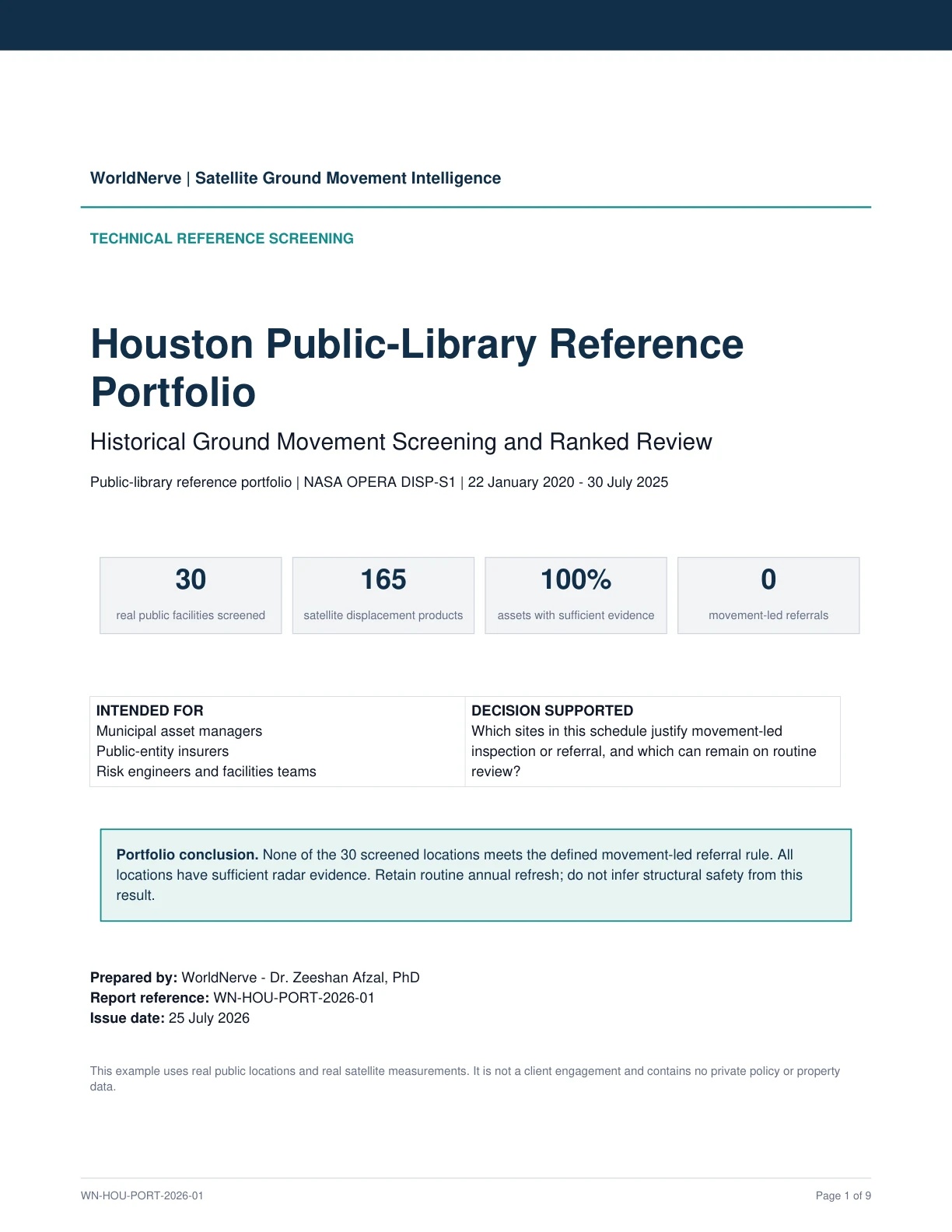 Cover of the WorldNerve Houston Public-Library Reference Portfolio report